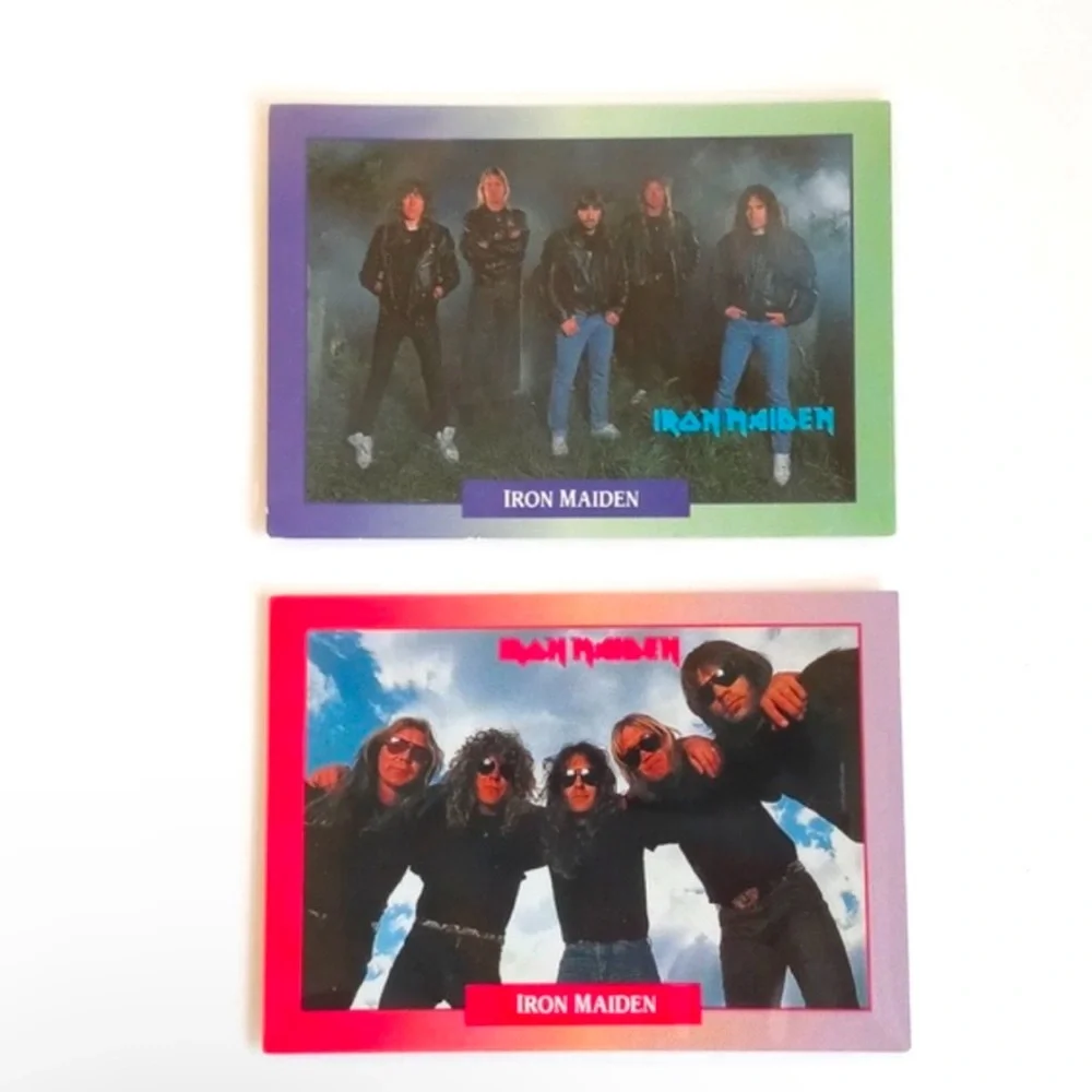 Rare 2x 1991 Iron Maiden Trading Vintage Collectors Cards Set of 2
